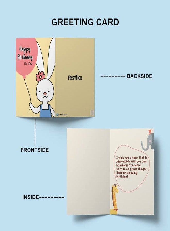 Festiko®Greeting Card for Birthday - Birthday Cards - Happy Birthday Card for Girls,Best Friend, Daughter, Boyfriend,Husband,Wife, Boys -Birthday Cards with Envelopes for Birthday Gifts - Image 4